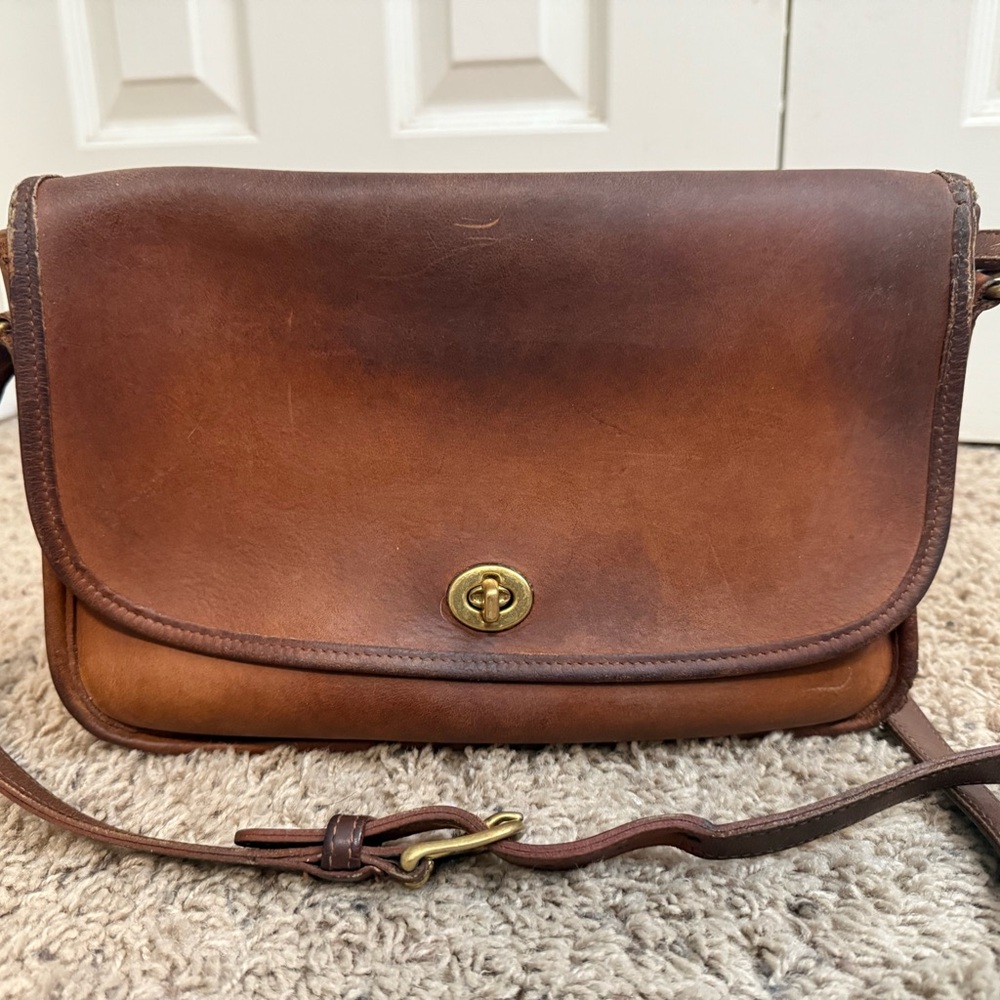 Vintage Leather Coach Crossbody Bag